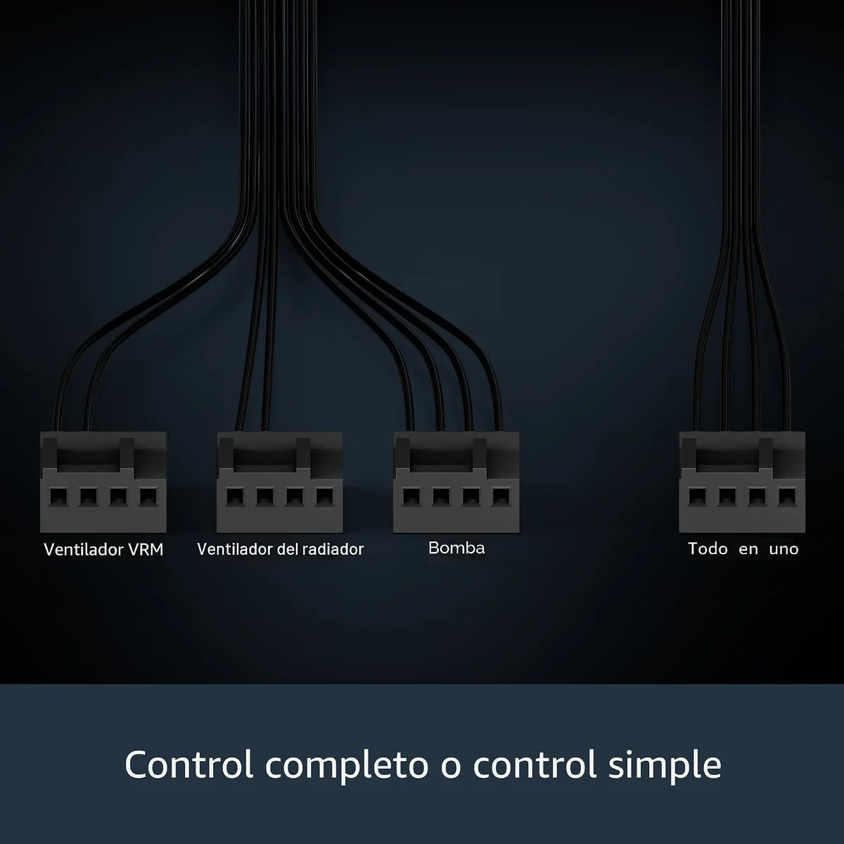 Conector único de 4 pines o cable separador