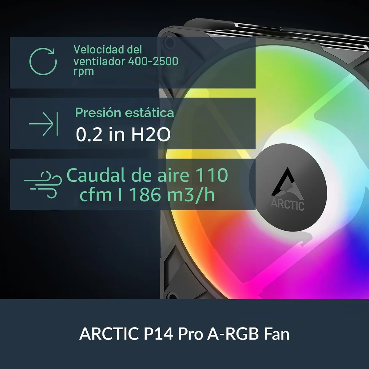 Ventilador ARCTIC P14 Pro A-RGB de 140 mm